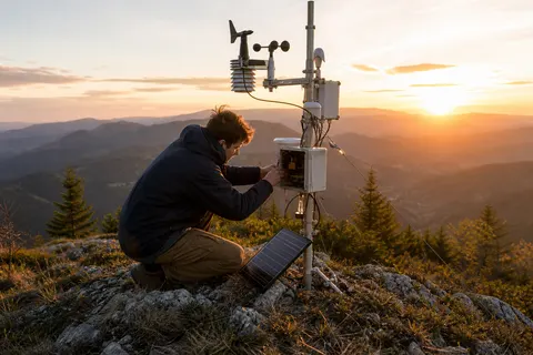 Pavel pracuje u meteorologické stanice v horách.