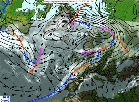Původní synoptická mapa použitá při přípravě datové sady